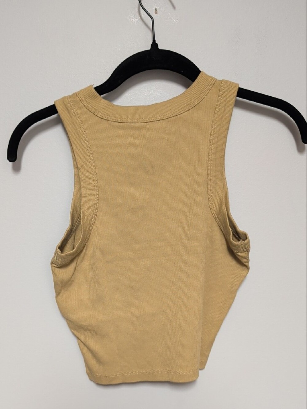 Madewell Ribbed Cropped Tank Top in Warm Tan - Picture 3 of 5